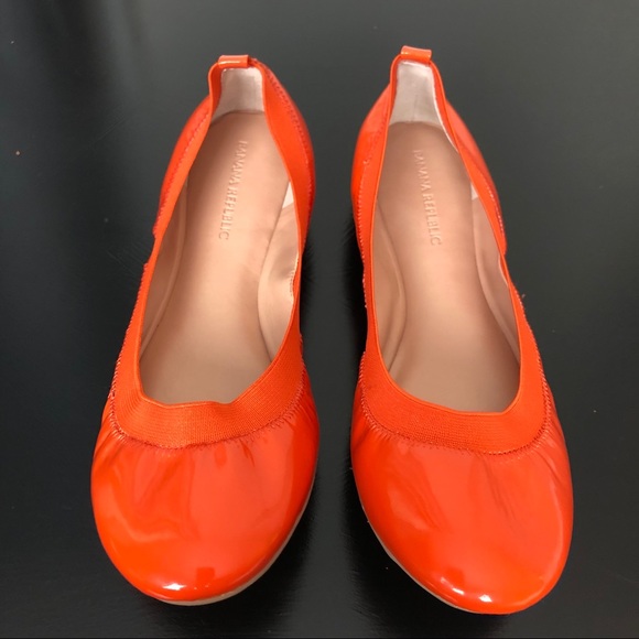 Banana Republic Shoes - Banana Republic | Orange Patent Leather Flats 8.5